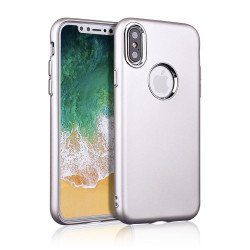 iPhone X (Ten) Metallic Style Slim Hybrid Case (Silver)